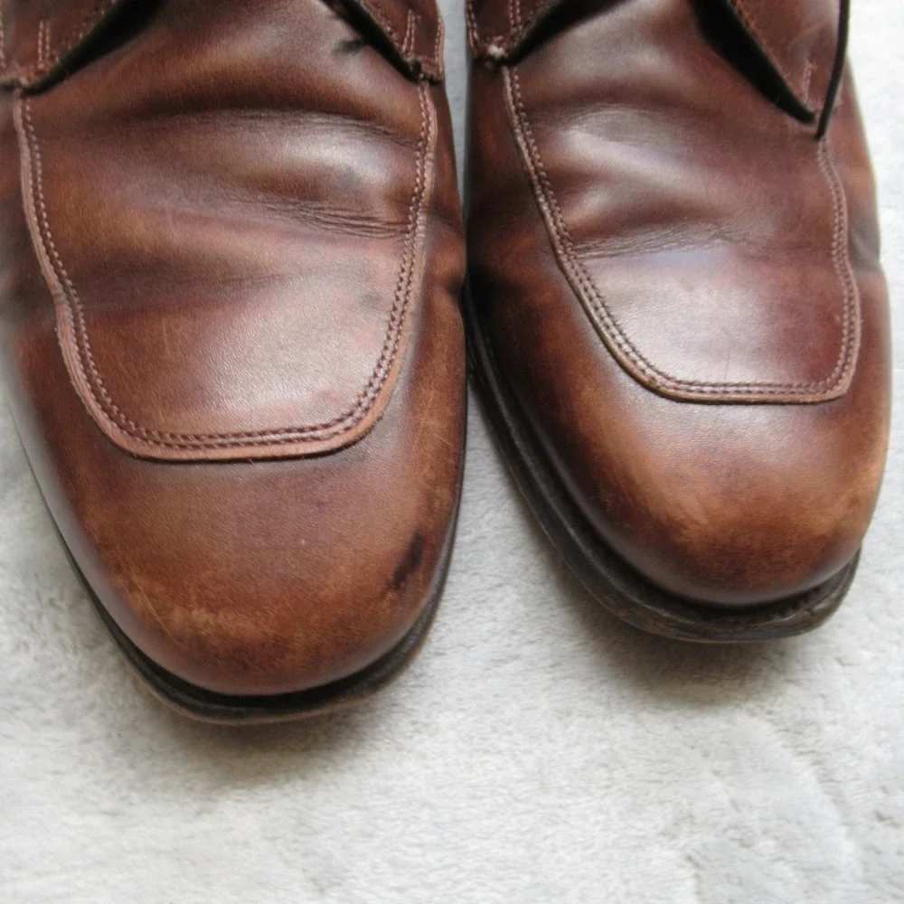 Allen Edmonds Burton Dress Shoes Men 9.5 3E Brown Leather Bicycle Blucher USA